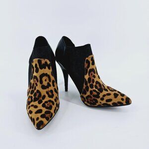 Anne Michelle Women 9 Lonestar Animal Print Slip On Ankle 3.5" Heel  Booties